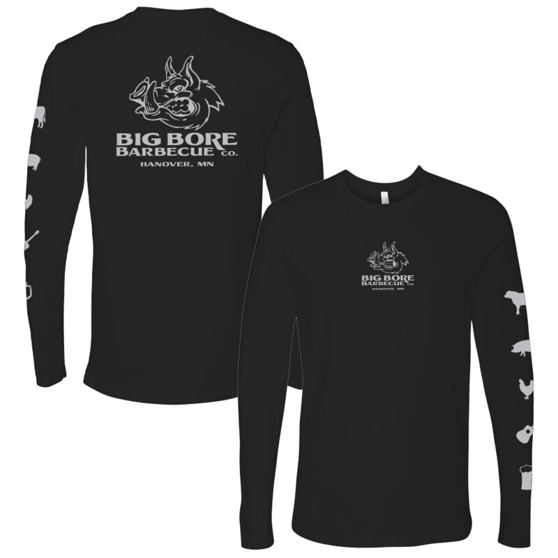 BIG BORE BBQ - Next Level - Unisex Cotton Long Sleeve T-Shirt - Printed Logos Thumbnail