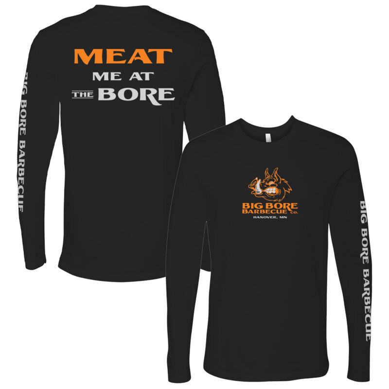 MEAT ME AT THE BORE - Next Level - Unisex Cotton Long Sleeve T-Shirt - Printed Logos Thumbnail
