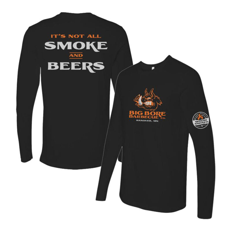 SMOKE & BEERS - Next Level - Cotton Long Sleeve T-Shirt - Printed Logos Thumbnail